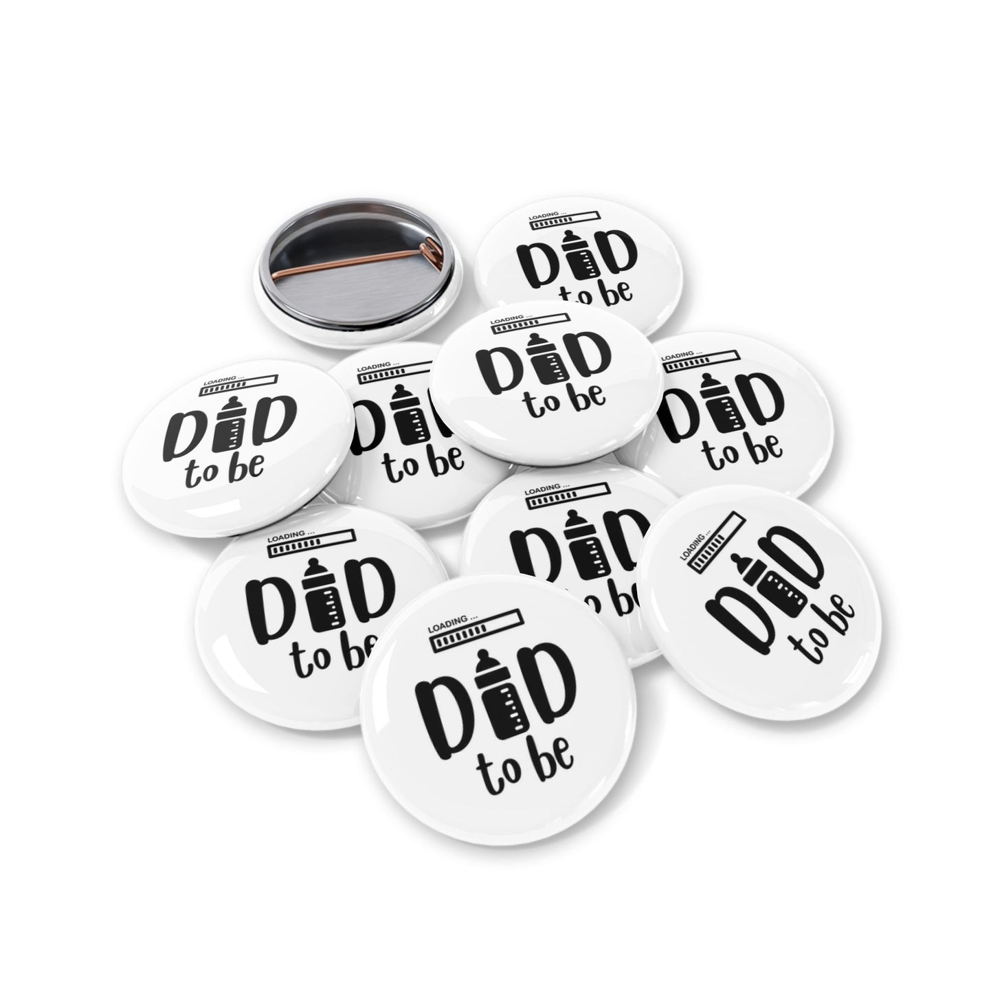 "Dad to Be" Round Pins - Funny Baby Announcement Buttons for Expecting Fathers