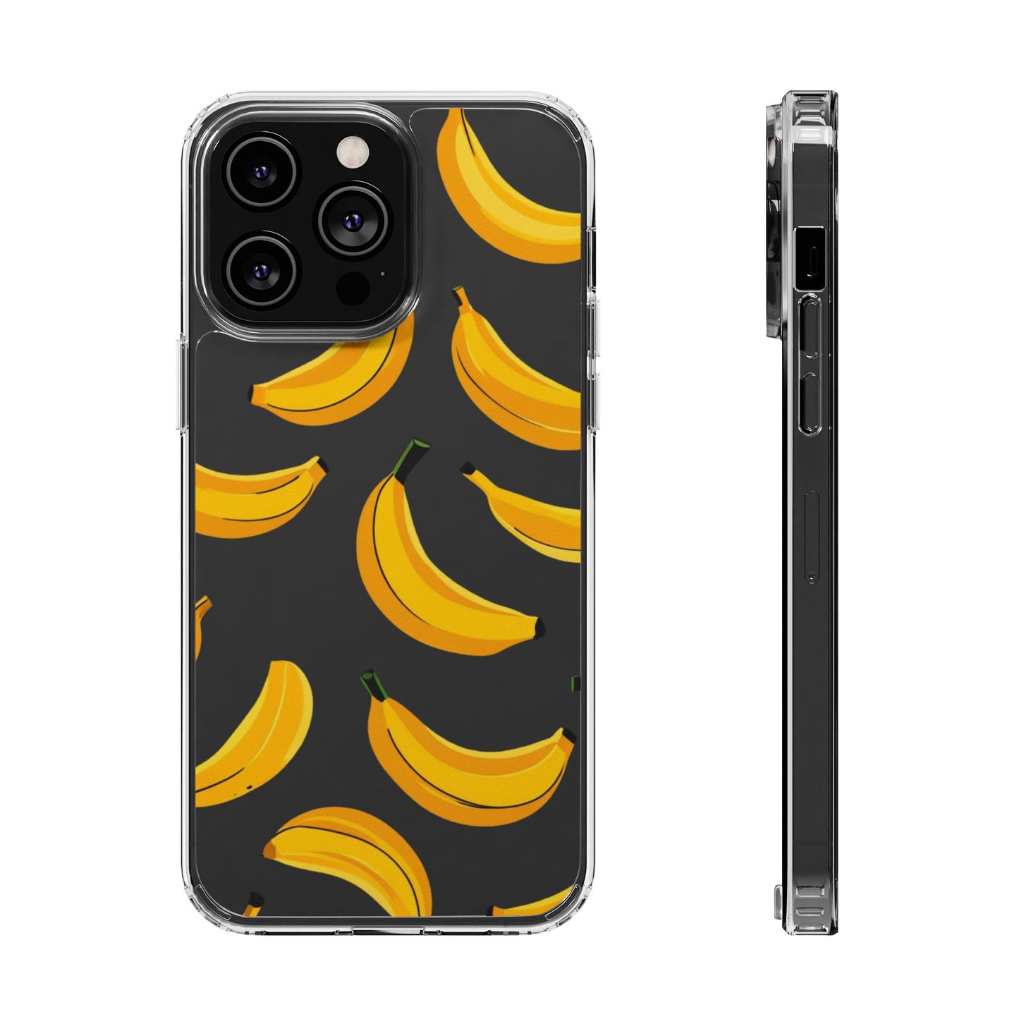 Banana Pattern Clear Phone Case - Fun & Vibrant Design for Nature Lovers