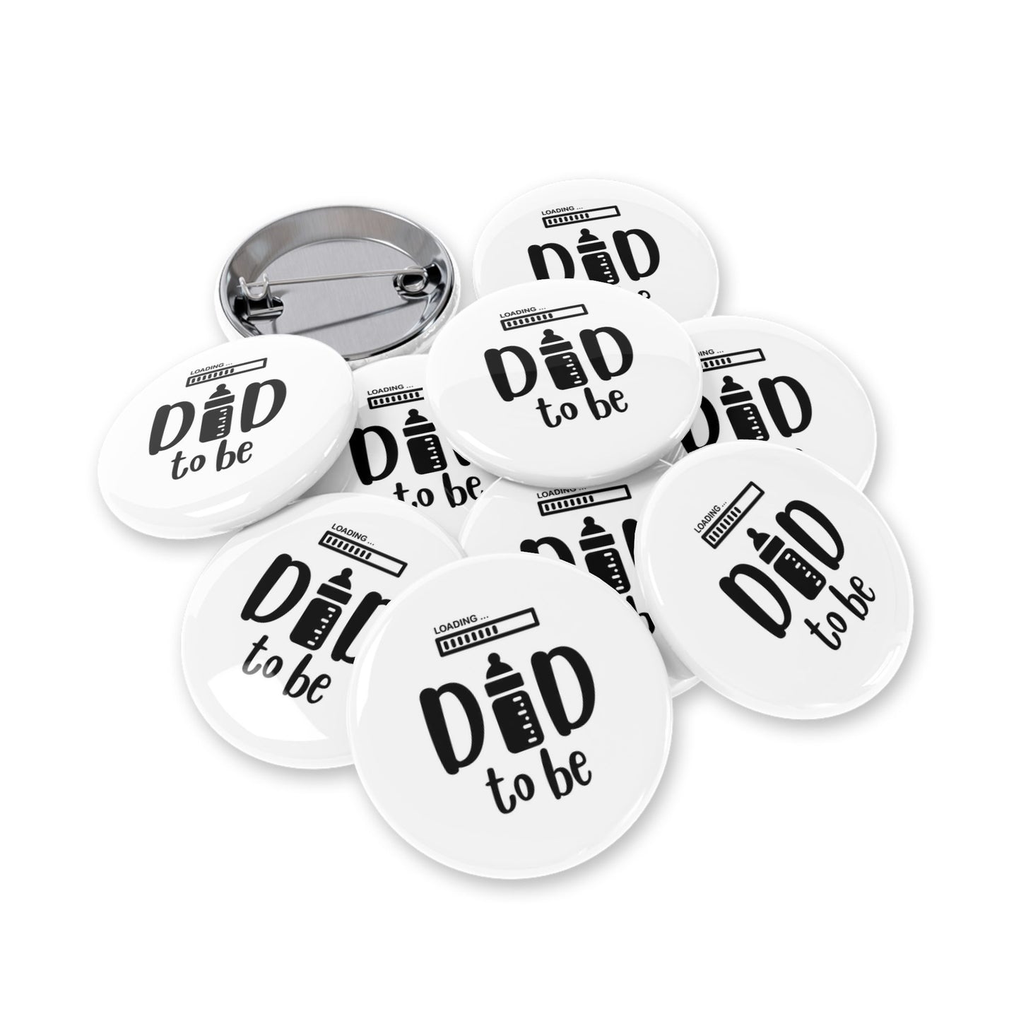 "Dad to Be" Round Pins - Funny Baby Announcement Buttons for Expecting Fathers