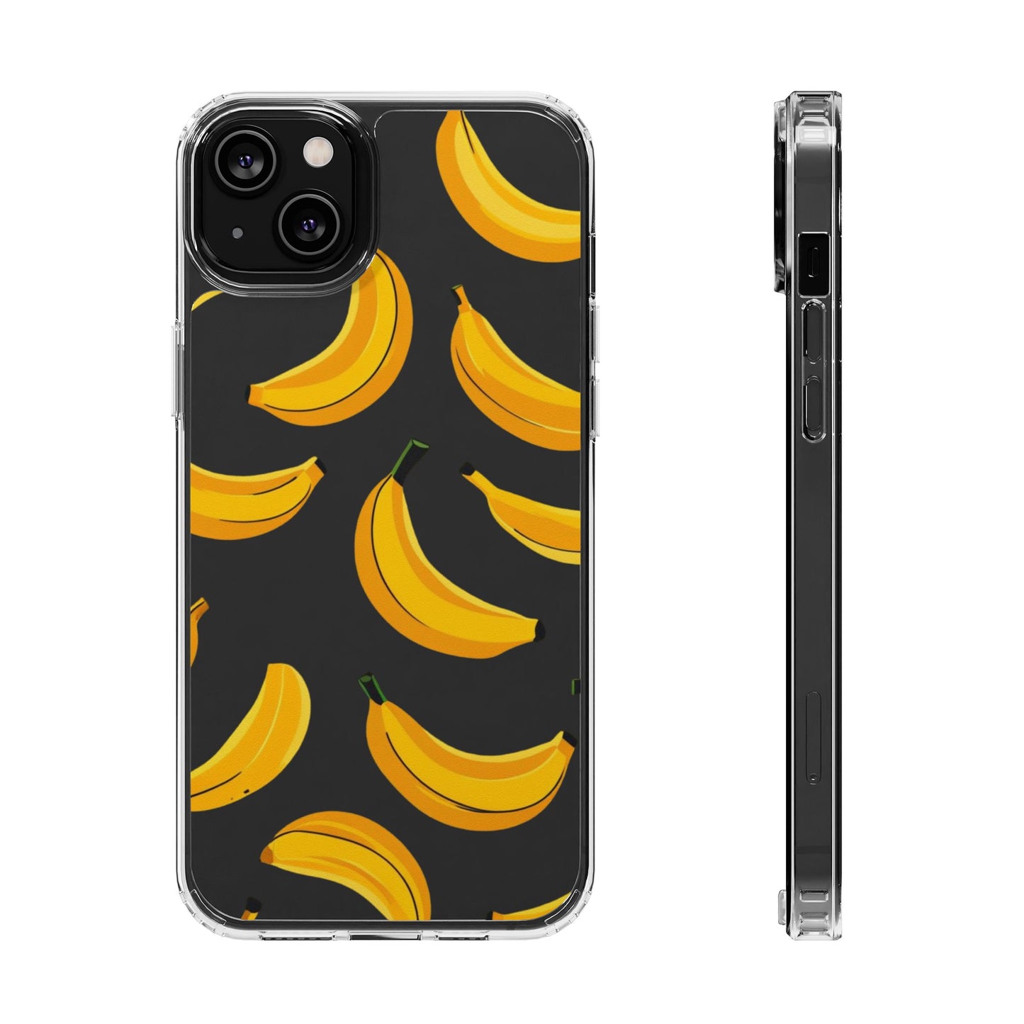 Banana Pattern Clear Phone Case - Fun & Vibrant Design for Nature Lovers