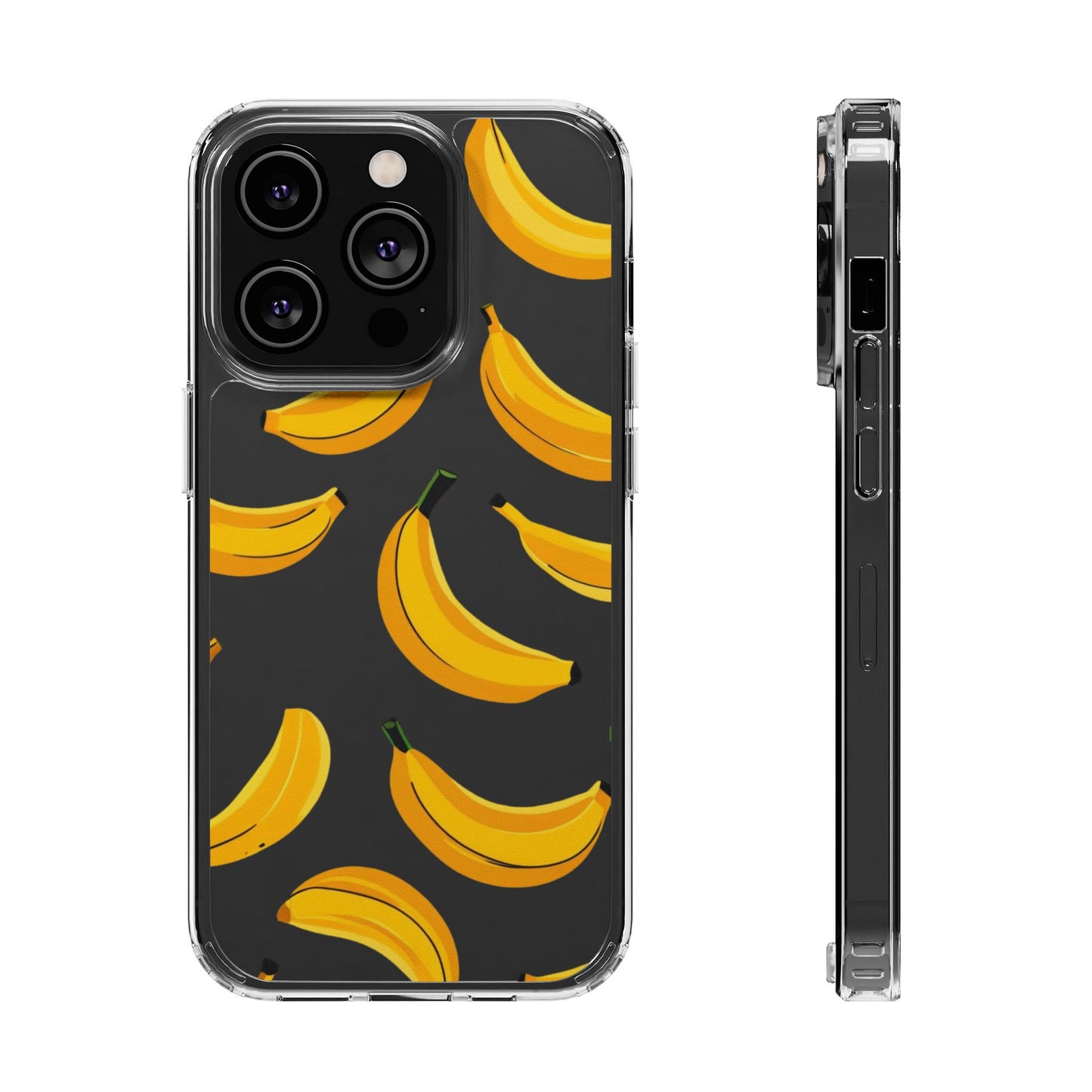 Banana Pattern Clear Phone Case - Fun & Vibrant Design for Nature Lovers