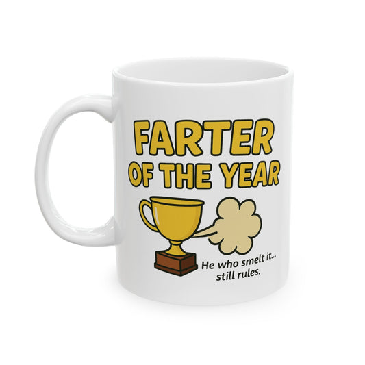 "Farter of the Year" Funny Ceramic Mug for Dad, 11oz