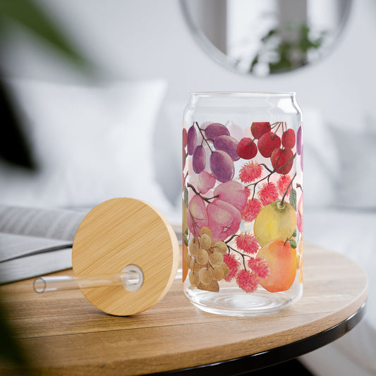 Citrus Splash – 16oz Fruit-Inspired Sipper Glass