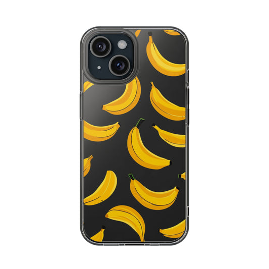 Banana Pattern Clear Phone Case - Fun & Vibrant Design for Nature Lovers
