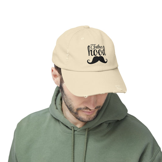 Fatherhood Distressed Cap - Unisex Vintage Style Hat for Dads