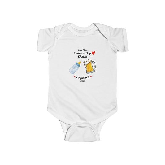 Our First Father’s Day Cheers Together – 2025 Baby Onesie